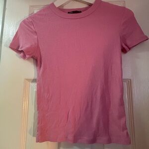 Zara Pink Ribbed Knit Top